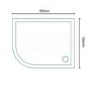 Left Hand Offset Quadrant Low Profile Shower Tray - 900 x 760mm - Ultralite