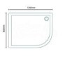 Offset Quadrant Right Hand Low Profile Shower Tray 1200 x 800mm - Ultralite