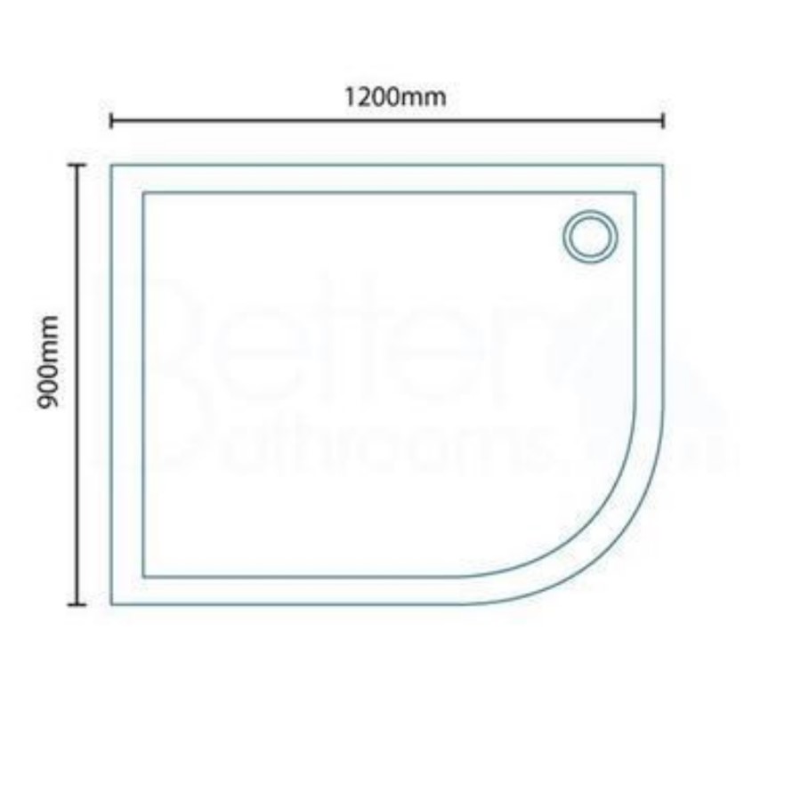 Ultralite 1200 x 900 Right Hand Offset Quadrant Shower Tray