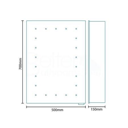 Roma Illuminated LED Mirrored Cabinet 700(H) 500(W) 150(D)