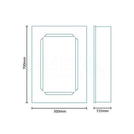 700mm Wall Hung Mirrored Cabinet - Illuminated LED Single Door - Bella Range