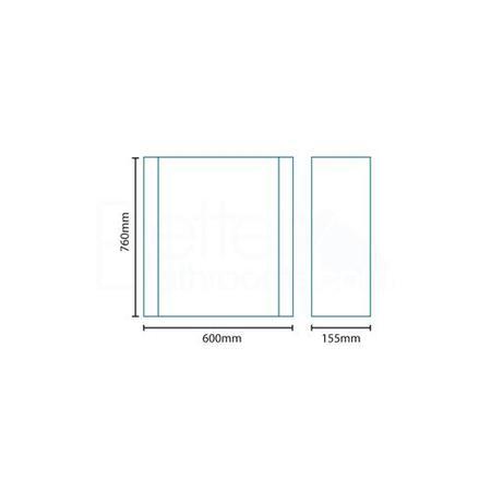 Arora Illuminated LED Mirrored Cabinet 760(H) 600(W) 155(D)
