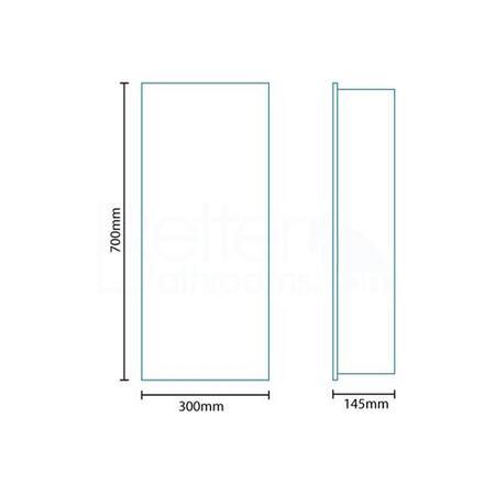 Sapphire Mirrored Cabinet 700(H) 300(W) 145(D)