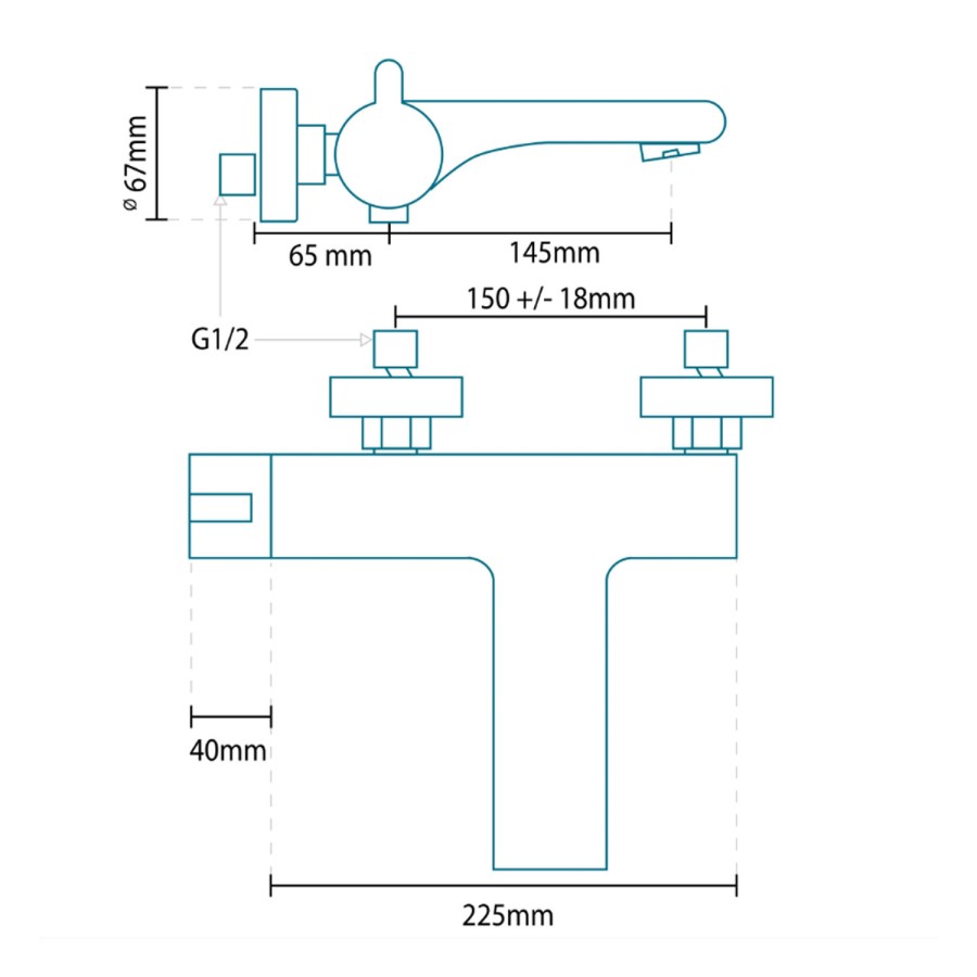 Doriano Premium Wall Mounted Bath Shower Mixer 