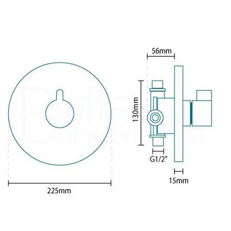 Premium Concealed Dual Control Shower Valve with Diverter - Doriano Range