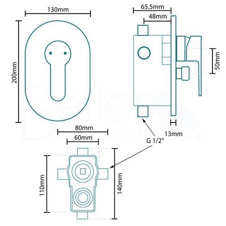 Nuovo Premium Concealed Lever Shower Valve with Diverter  