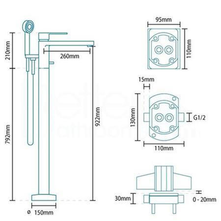 Premium Freestanding Bath Shower Mixer Tap - Pictoa Range