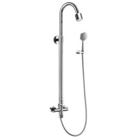 GRADE A1 - Premium Rigid Riser Shower Rail Kit with Dual Valve - Leiro Range