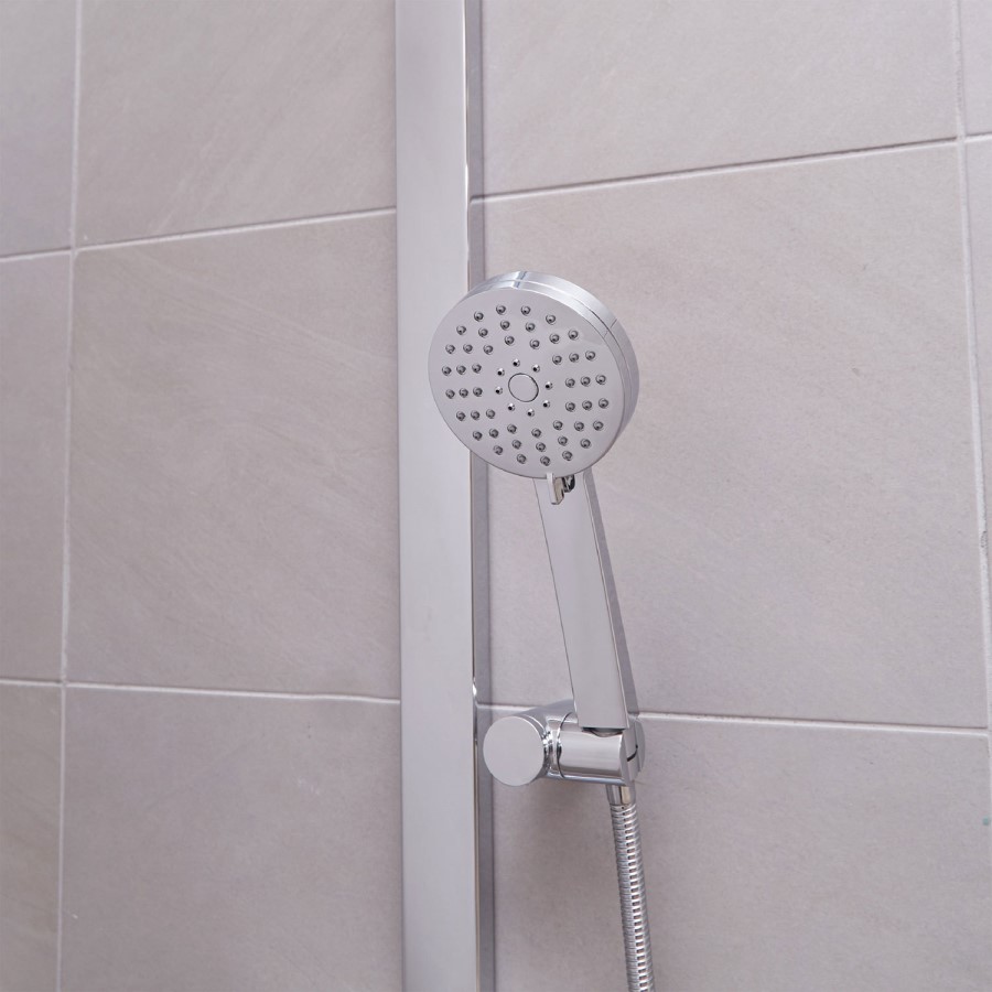 Montroc Premium Rigid Riser Shower Rail Kit with Dual Valve 