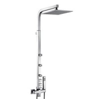 Centry Square Rigid Riser Shower Tower Rail Kit with Dual Valve