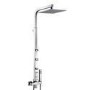 Centry Square Rigid Riser Shower Tower Rail Kit with Dual Valve
