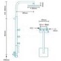 Centry Square Rigid Riser Shower Tower Rail Kit with Dual Valve