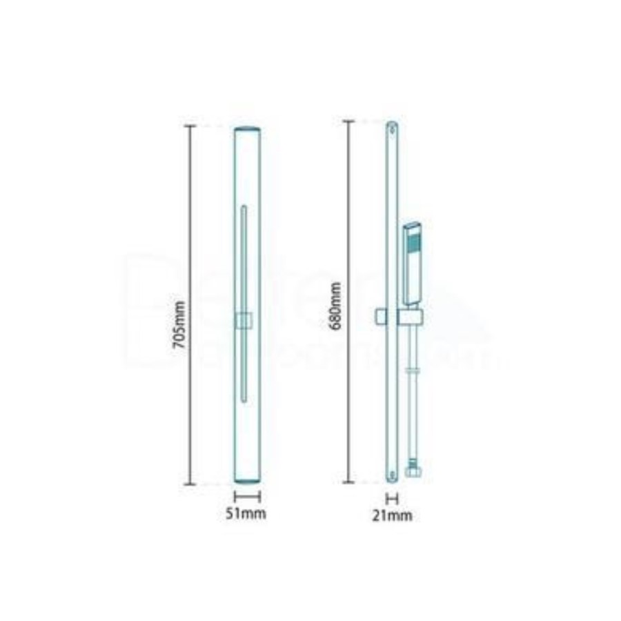 Senate Premium Slide Shower Rail Kit