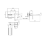 Chrome Waterfall Wall Mounted Bath Mixer Tap - Tabor