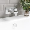 Chrome Wall Mounted Bath Mixer Tap - Cube