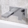 Chrome Wall Mounted Bath Mixer Tap - Cube