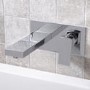 GRADE A2 - Chrome Wall Mounted Bath Mixer Tap - Cube
