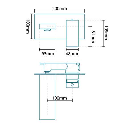 GRADE A1 - Cube Wall Mounted Bath Filler