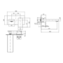 Chrome Wall Mounted Bath Mixer Tap - Cube