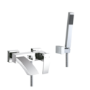 Chrome Wall Mounted Bath Shower Mixer Tap - Wave