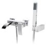 GRADE A2 - Chrome Wall Mounted Bath Shower Mixer Tap - Wave