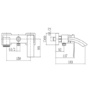GRADE A2 - Chrome Wall Mounted Bath Shower Mixer Tap - Wave