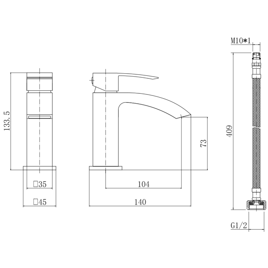 ONLY OPENED - Cloakroom Basin Mono Tap - Wave Range