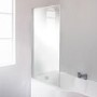 GRADE A1 - Fixed Bath Shower Screen with Straight Top - H1435 x W821mm