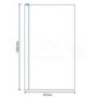 GRADE A1 - Fixed Bath Shower Screen with Straight Top - H1435 x W821mm
