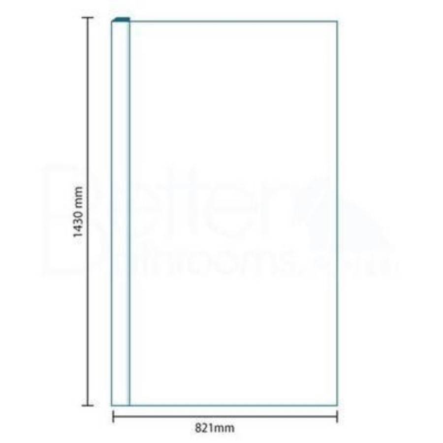 GRADE A1 - Fixed Bath Shower Screen with Straight Top - H1435 x W821mm