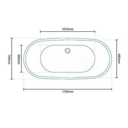 GRADE A1 - Bari Round Double Ended Freestanding Bath - 1700 x 740mm