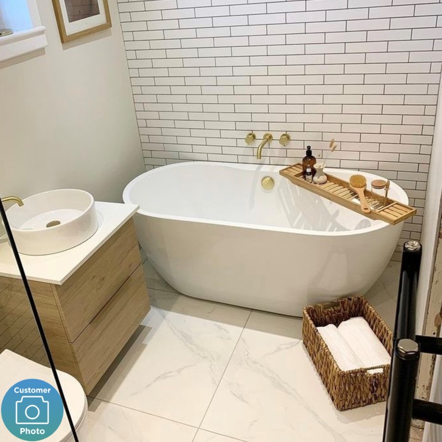 GRADE A1 - Lisbon Freestanding Bath Double Ended - 1550 x 745mm
