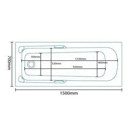 Twin Grip Luxury Bath - L1500 x W700mm - Axel Aquarius Range