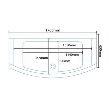 Magnus Bow Front 1700 x 850 Bath Tub