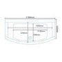 Magnus Bow Front 1700 x 850 Bath Tub