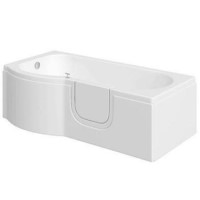 Right Hand P-Shaped Shower Bath - L1675 x W850mm - Harvard