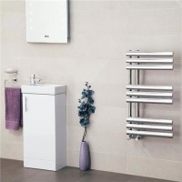 Finesse Designer 800 x 450mm Chrome Heated Towel Rail