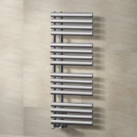 GRADE A1 - Finesse Designer 1200 x 450mm Chrome Heated Towel Rail