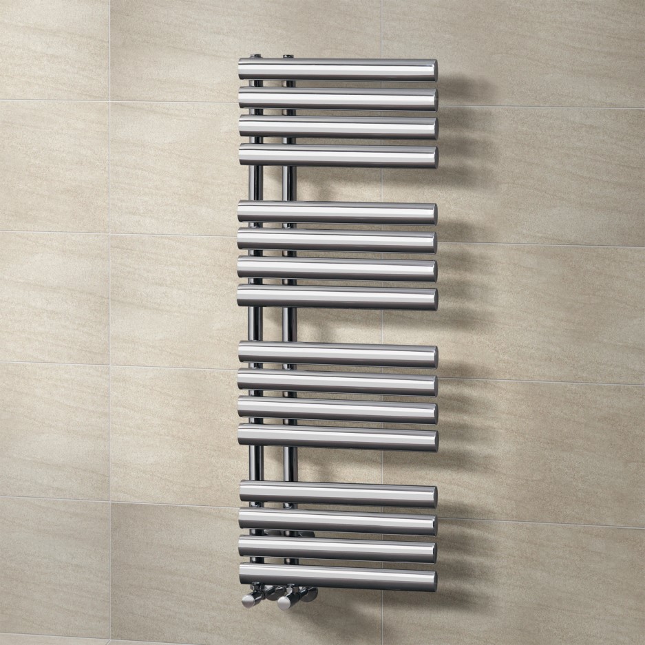 Finesse Designer 1200 x 450mm Chrome Heated Towel Rail Better Bathrooms