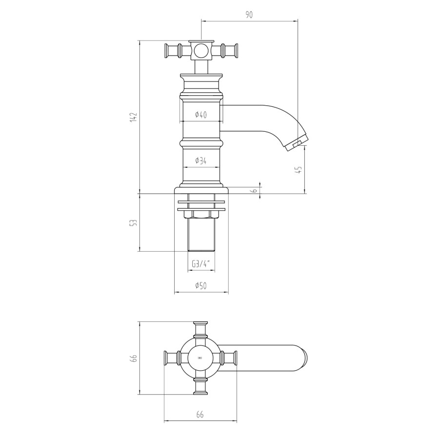 Glenham Traditional Deluxe Bath Taps