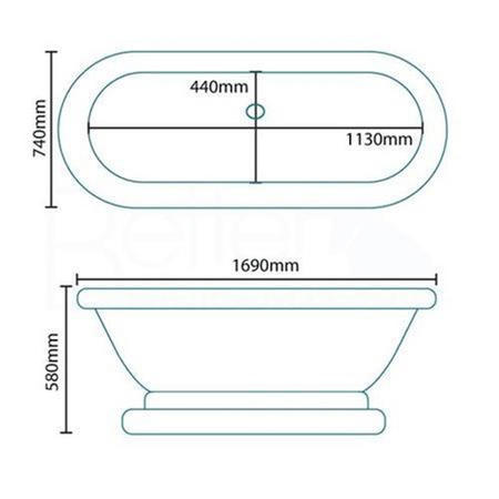 Traditional 1700 x 740 Double Ended Freestanding Bath