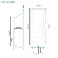 GRADE A1 - Voss 1500 x 700 Bath excluding panels	