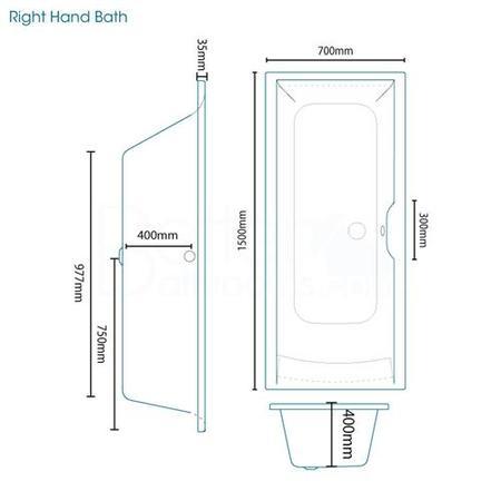 GRADE A1 - Voss 1500 x 700 Bath excluding panels	