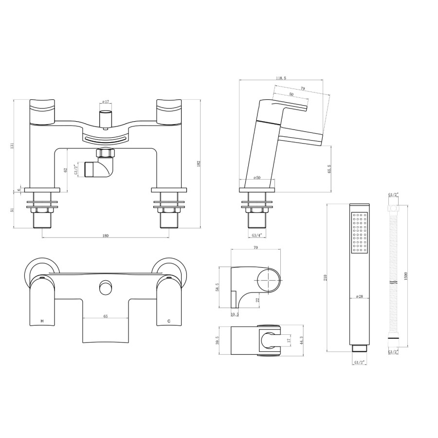 Waterfall Bath Shower Mixer - Voss Range