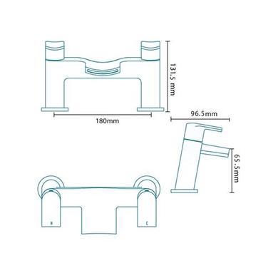 GRADE A1 - Waterfall Bath Filler - Voss Range