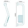 Stainless Steel Angled Grab Rail with Soap Dish 436mm