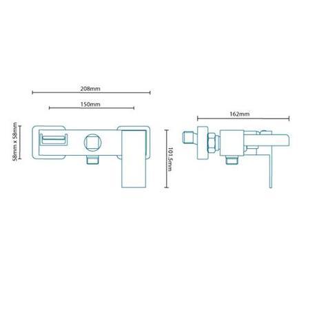 Sanctuary Wall Mounted Waterfall Bath Shower Mixer