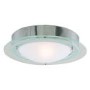 Chrome Flush Ceiling Light With Frosted Glass