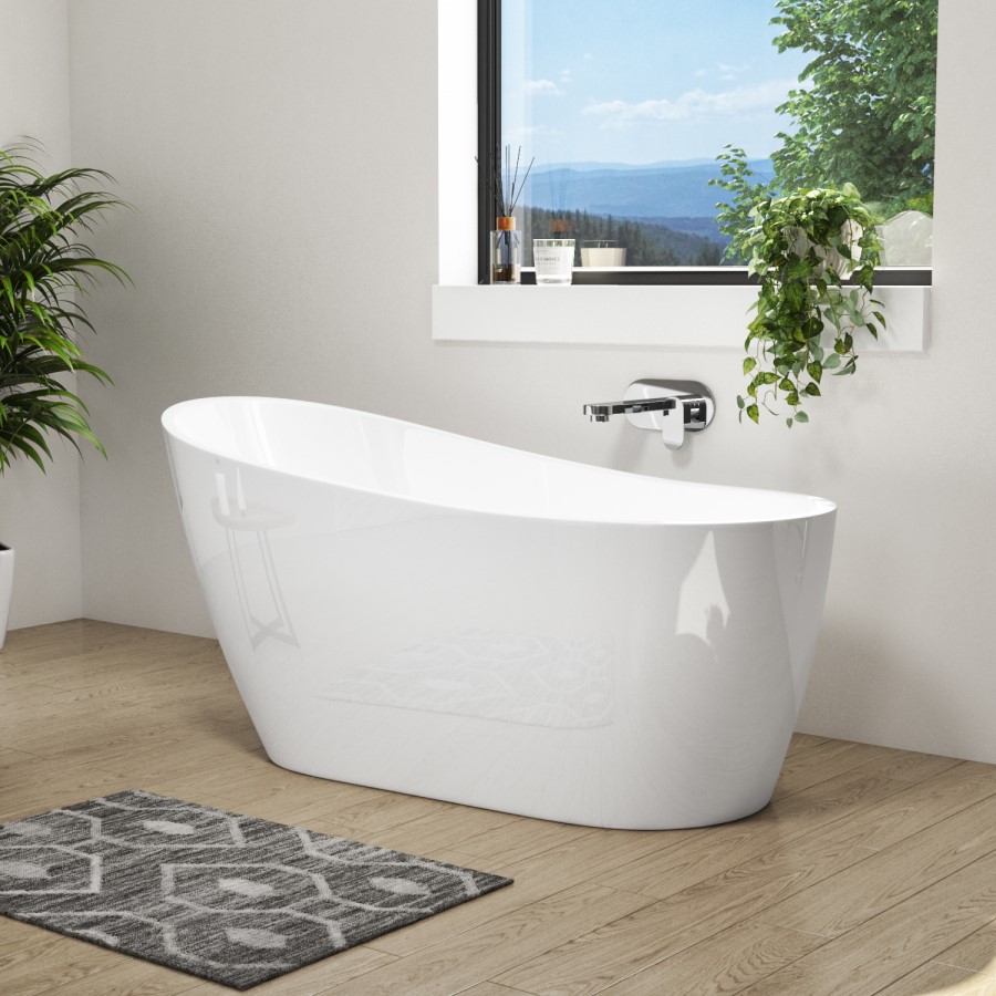 GRADE A2 - Freestanding Single Ended Slipper Bath 1520 x 710mm - Design