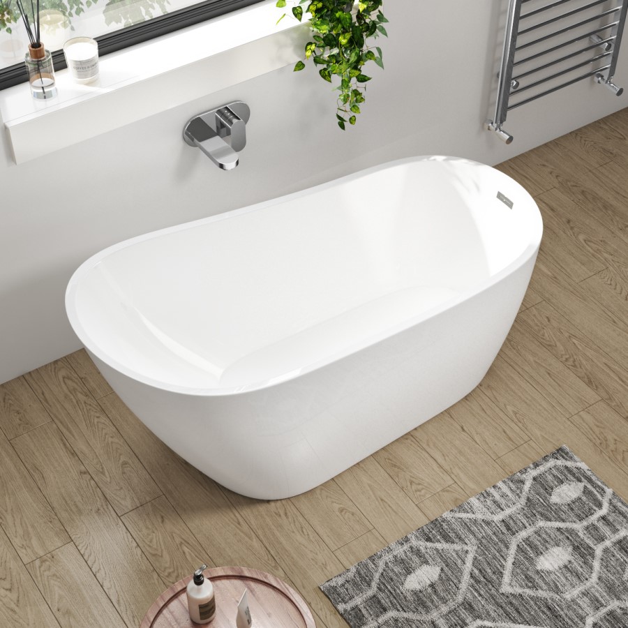 GRADE A2 - Freestanding Single Ended Slipper Bath 1520 x 710mm - Design